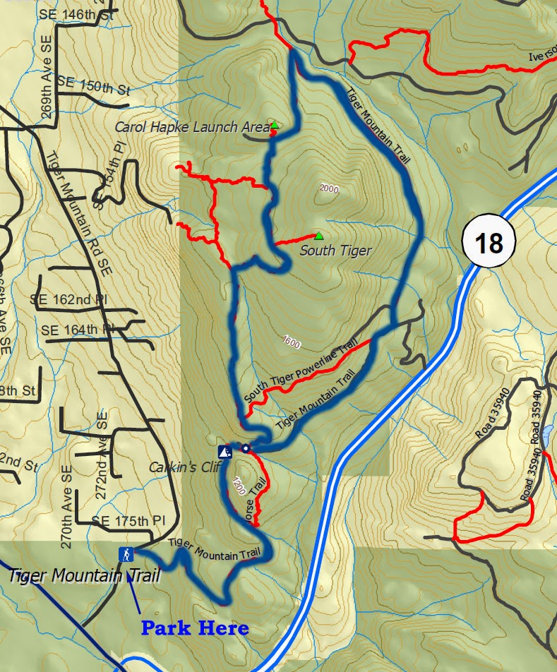 Footloose on the trail South Tiger Traverse Trail to Tiger Mountain