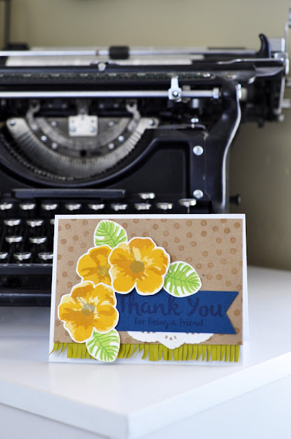 Thank You Stamped card by Jen Gallacher. Includes instructional video. #stamping #card