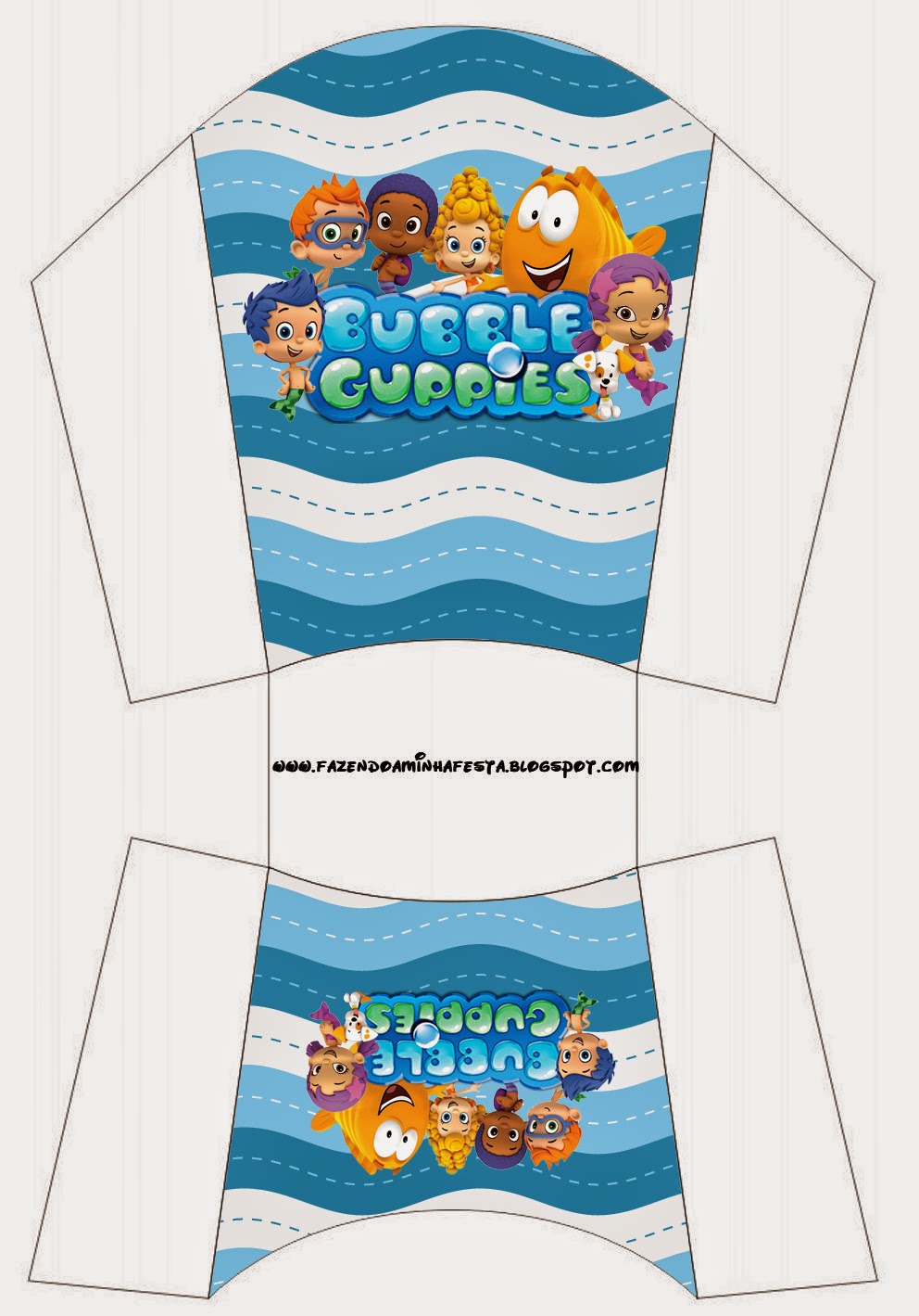 Bubble Guppies: Cajas para Imprimir Gratis. Caja para patatas o papas fritas.