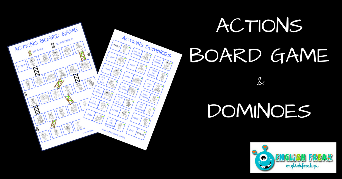 ACTIONS BOARD GAME AND DOMINOES (PRINTABLES) englishfreak.pl