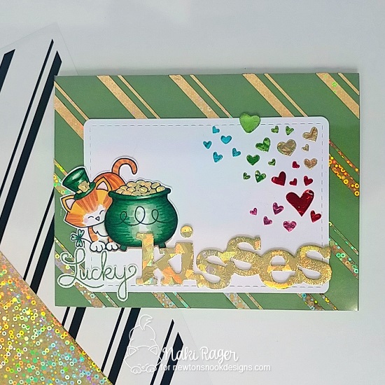  Newton's Nook Designs & Therm O Web Inspiration Week | St. Patrick's Card by Naki Rager | Newton's Pot of Gold Stamp Set by Newton's Nook Designs #newtonsnook #thermoweb