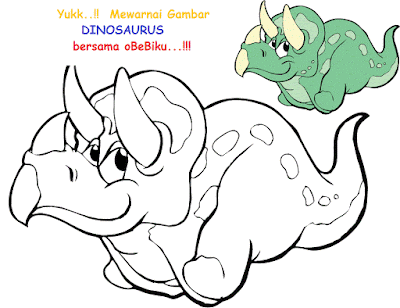 Belajar Mewarnai Gambar Dinosaurus Obebiku