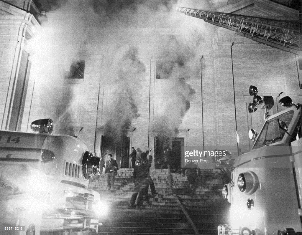 2 1961 A Two Alarm Blaze Gutted The Interior Of Phipps Auditorium In Denver City Park And Smoke From Fire Caused Damage To Adjacent Museum