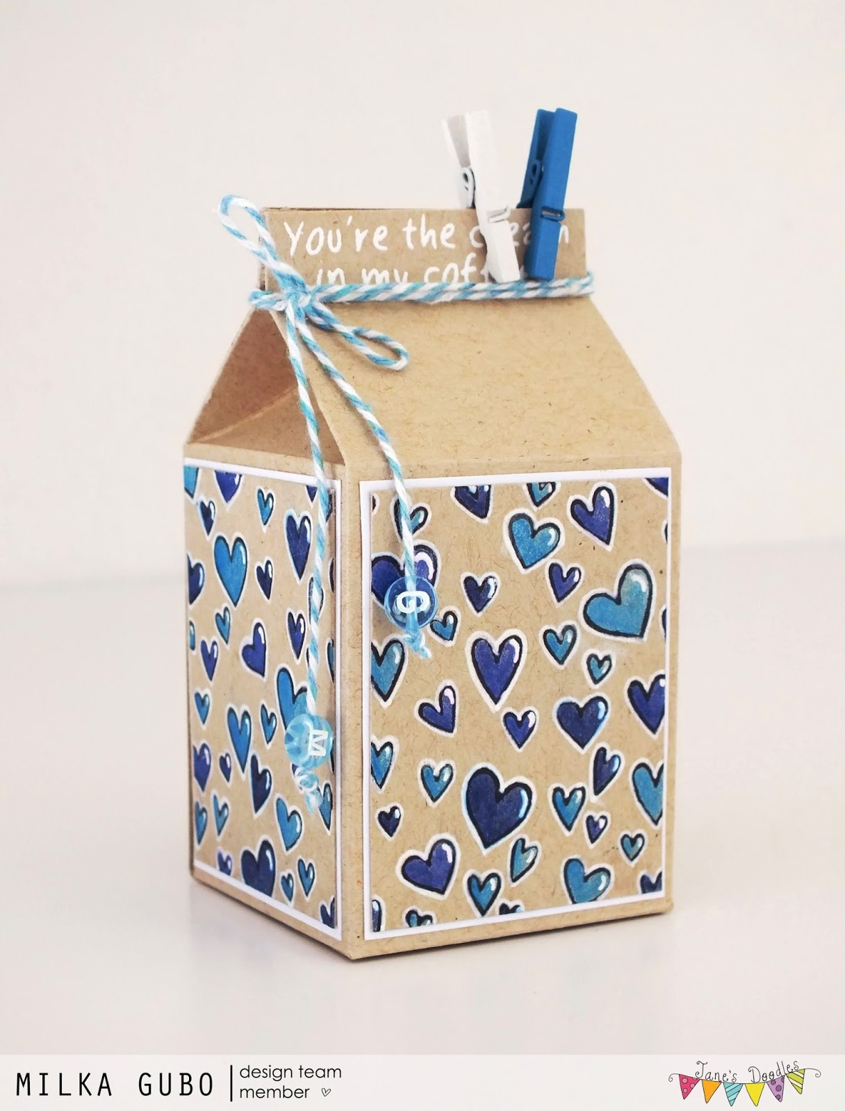 Crafty Milka: Valentine Milk Carton Gift Box (Jane's Doodles DT Spotlight)
