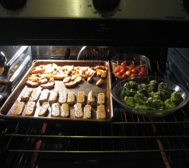 roasted vegetables and tempeh