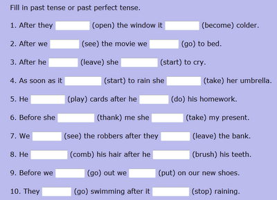 past simple perfect unit