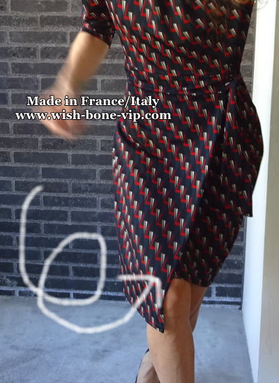 着レポ 秋のフランス イタリアワンピース レトロプリントジャージや大人シック France Italy Dress