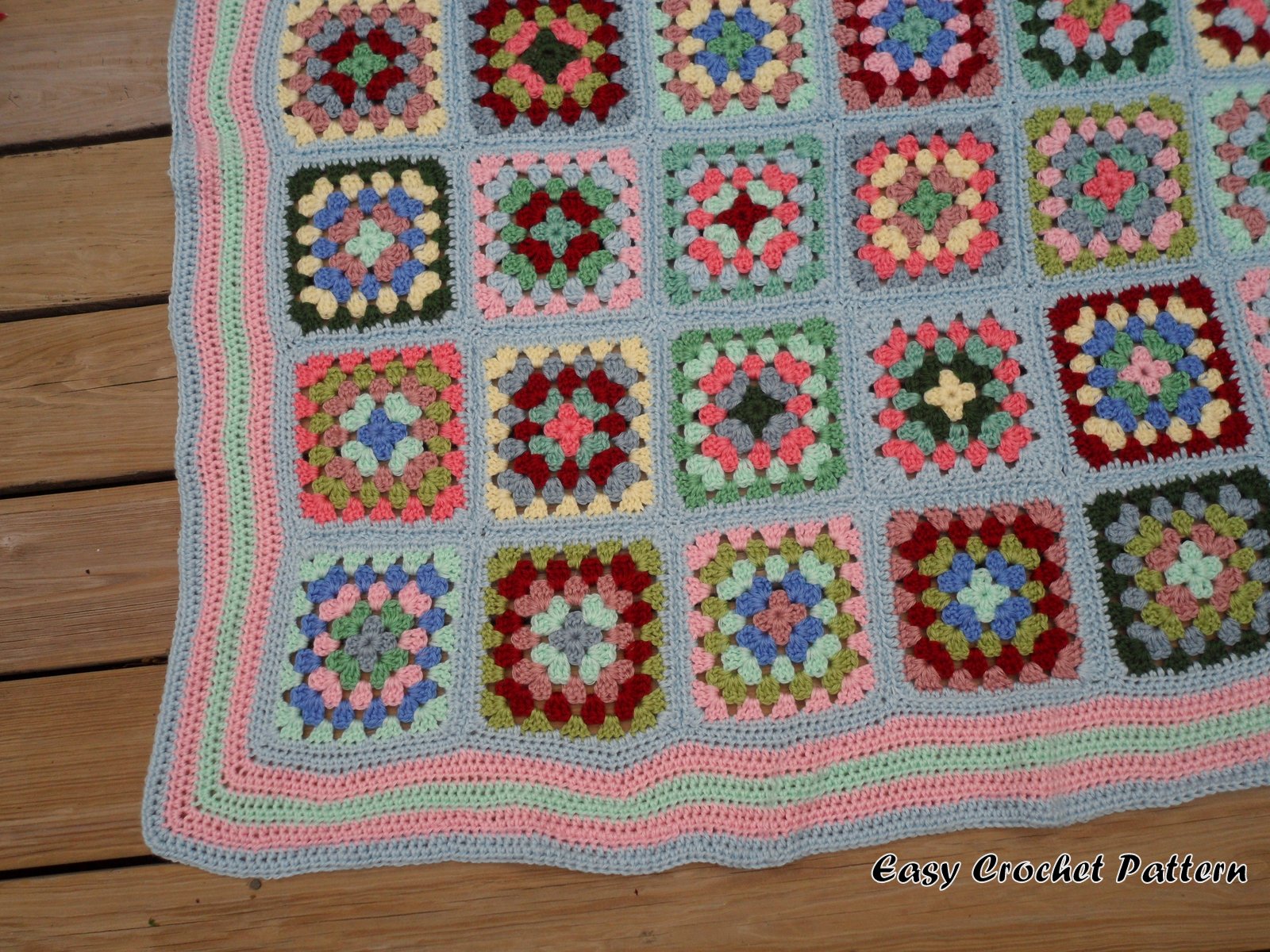 Easy Crochet Pattern Granny Square Blanket Finish