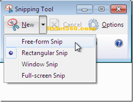 Snipping Tool on Win 7