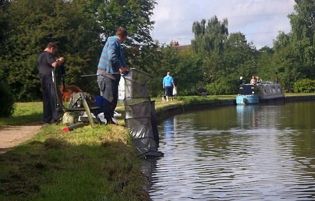 Lads fishing the Coventry Canal