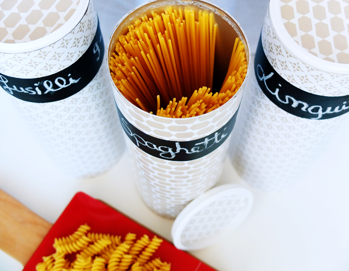 DIY recycled pasta containers