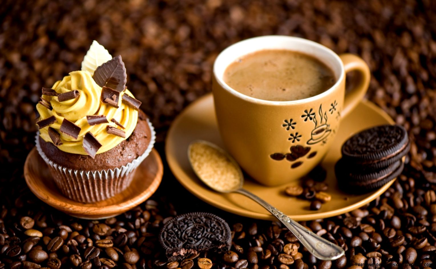 Cupcake Cream Chocolate Cookies Dessert Sweets Coffee Cup HD