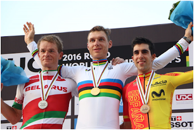 Kiryienka no pudo revalidar el triunfo del pasado mundial. Vía: @UCIDoha2016