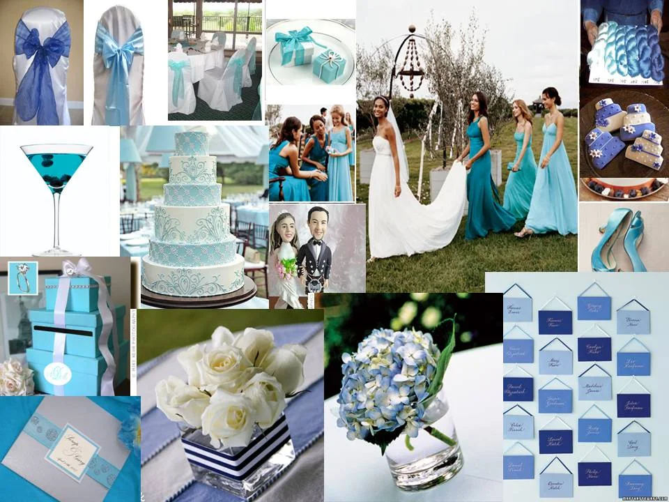 casamento azul e branco