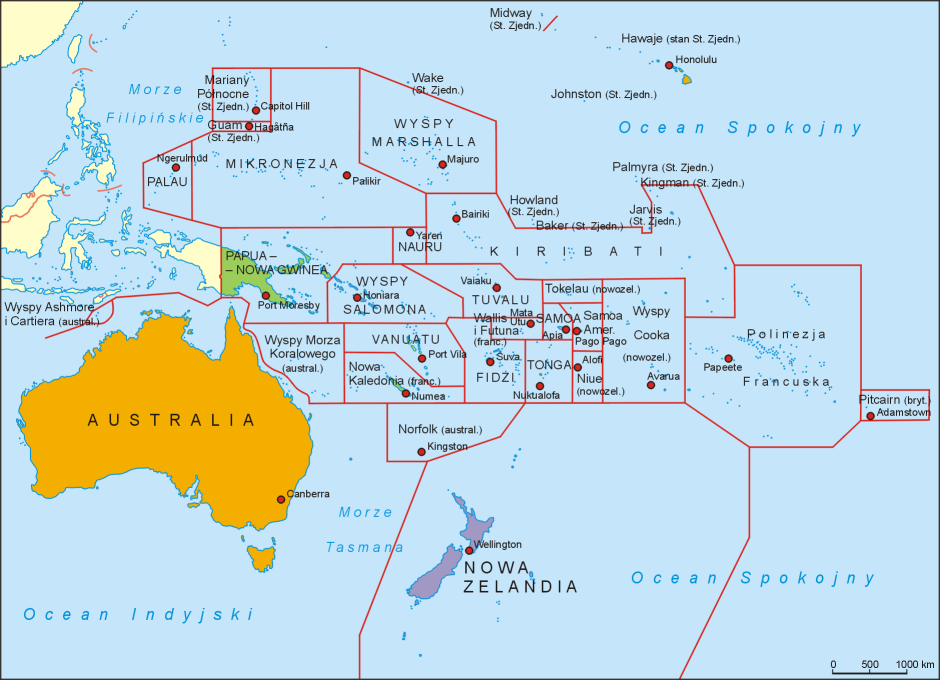 OCEANIA - GEOGRAPHICAL MAPS OF OCEANIA