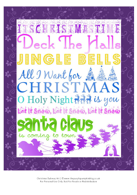 {Free Printable} Christmas Subway Art | The Purple Pumpkin Blog