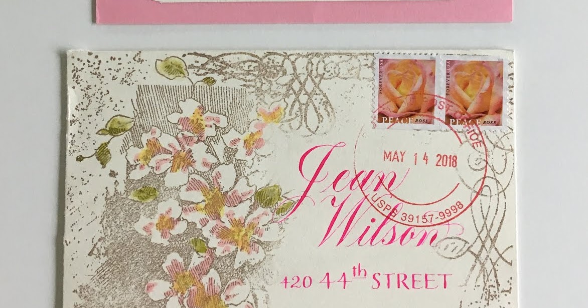 pushing the envelopes May PTEX from Miss Cathy Peace Rose Stamp