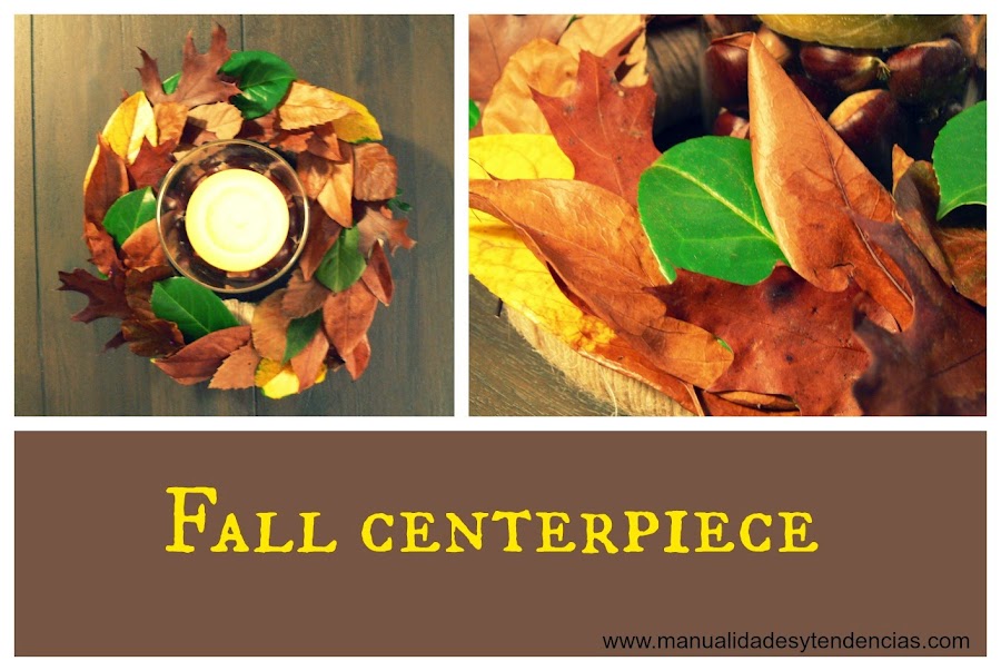 Fall centerpiece made out of leafs