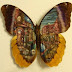 mexikanische Künstler zeichnet seine Bilder auf Schmetterlingsflügeln