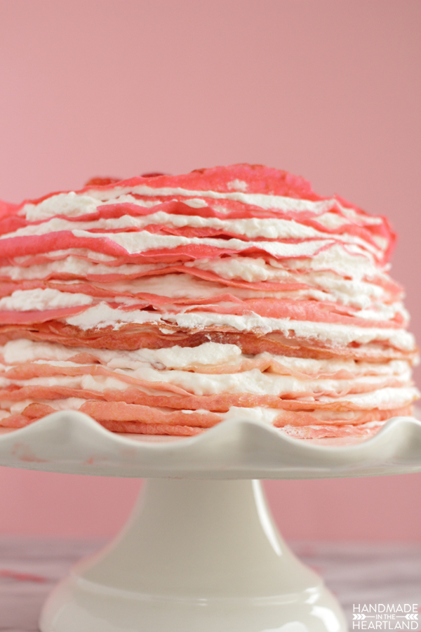 Valentine Strawberry Crepe Cake Recipe