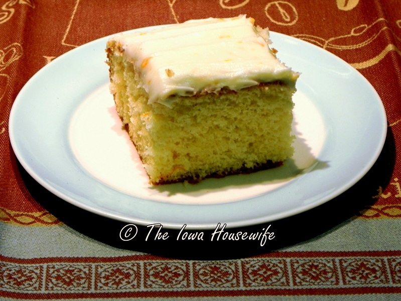 The Iowa Housewife Cooking with Lard...Orange Lard Cake