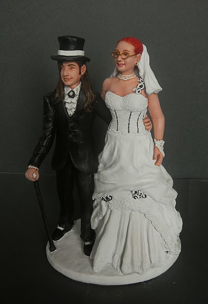 Cake topper personalizzato sposini per torta nuziale orme magiche