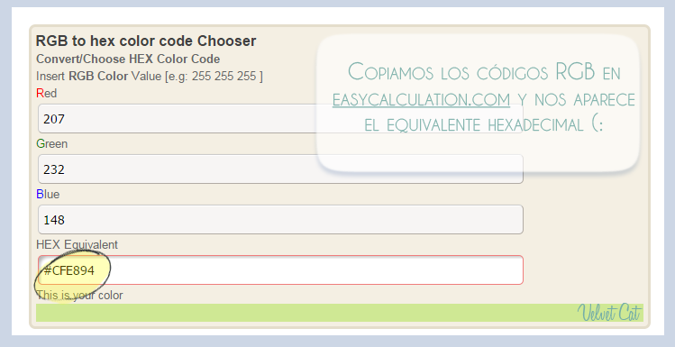Conseguir el código de color HTML