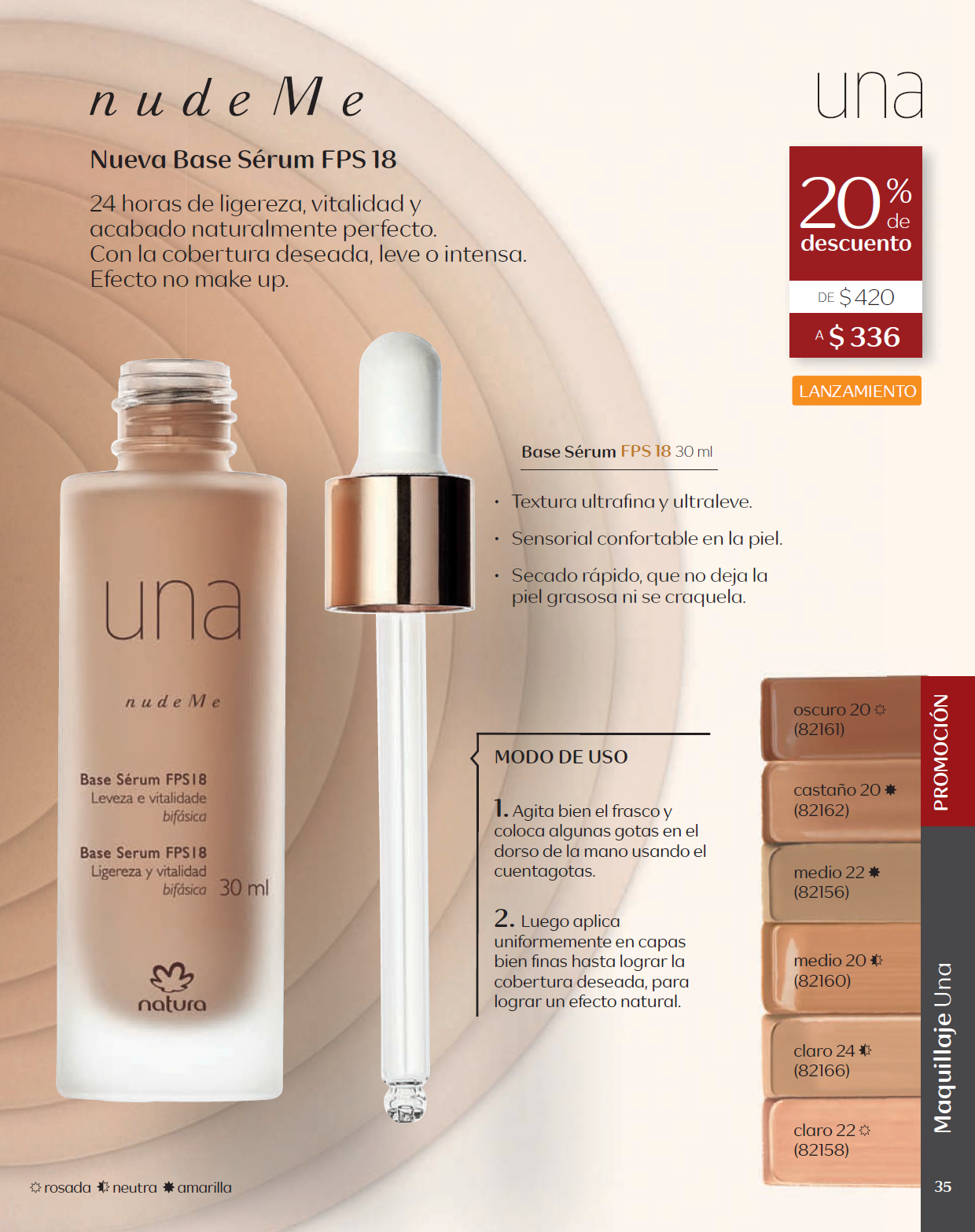 *Cosmeticos NATURA en Puebla* NATURA UNA Nueva Base Sérum