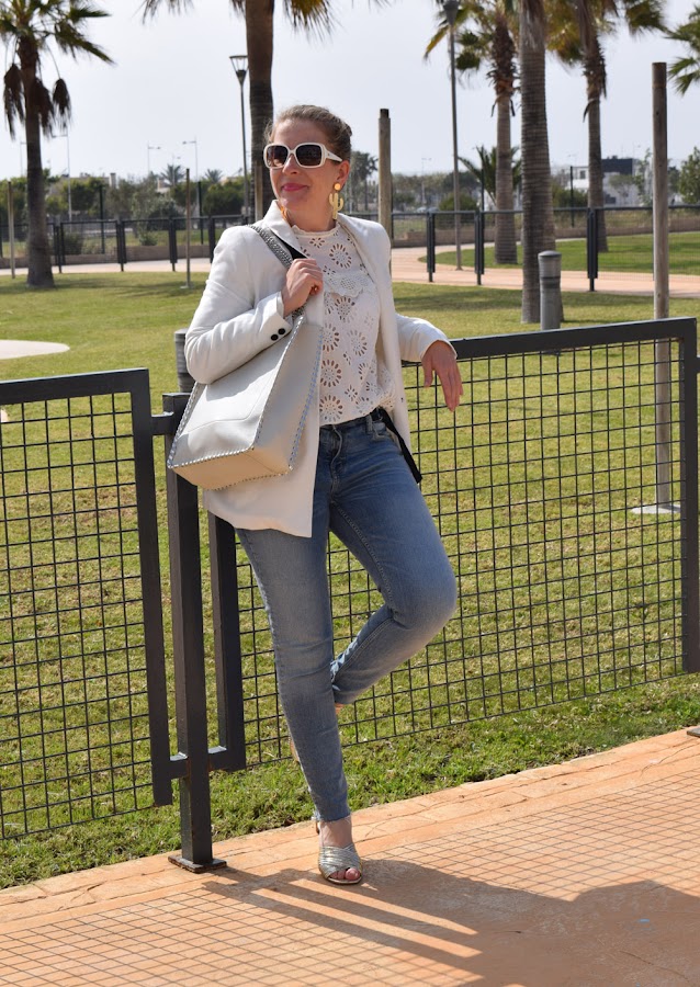 Blazer blanca primavera