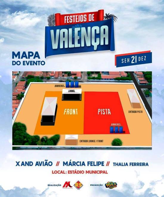 Hoje tem ‘Arena Aviões’ com Xand, Márcia Fellipe e Thalia Ferrreira em Valença (PI)