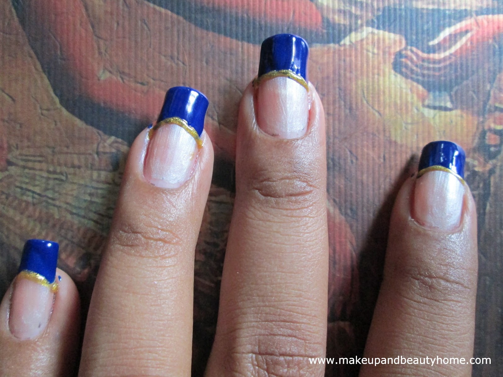 Elegant Blue French Tip and White Flowers Nail Art ~ DIY Tutorial - Blog  beauty care | Beauty is art