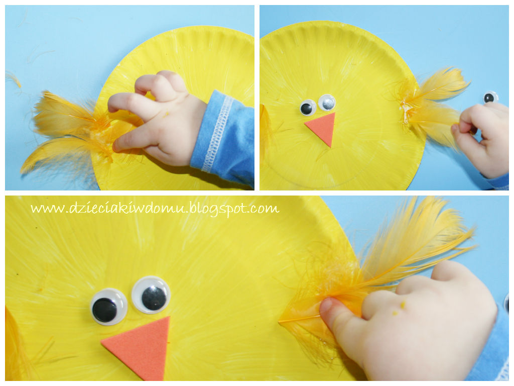 kurczaczek z papierowego talerzyka - wielkanocna praca plastyczna dla dzieci