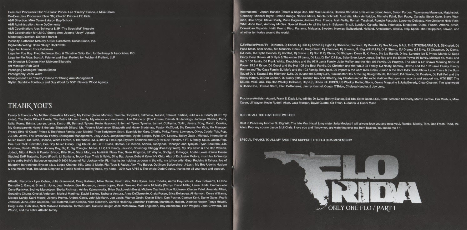 Encarte: Flo Rida - Only One Flo (Part 1) - Encartes Pop