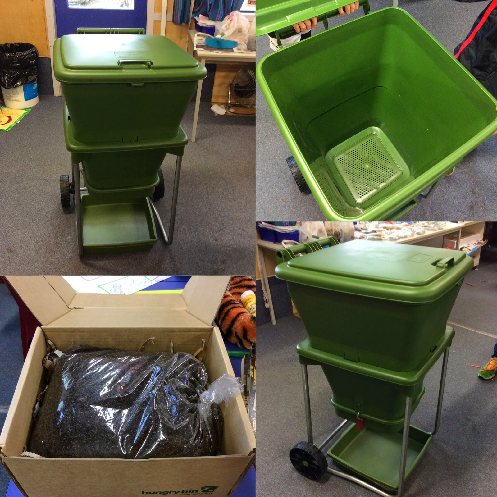 Mrs Cameron 2014 Hungry bin. A continuous flow worm farm.