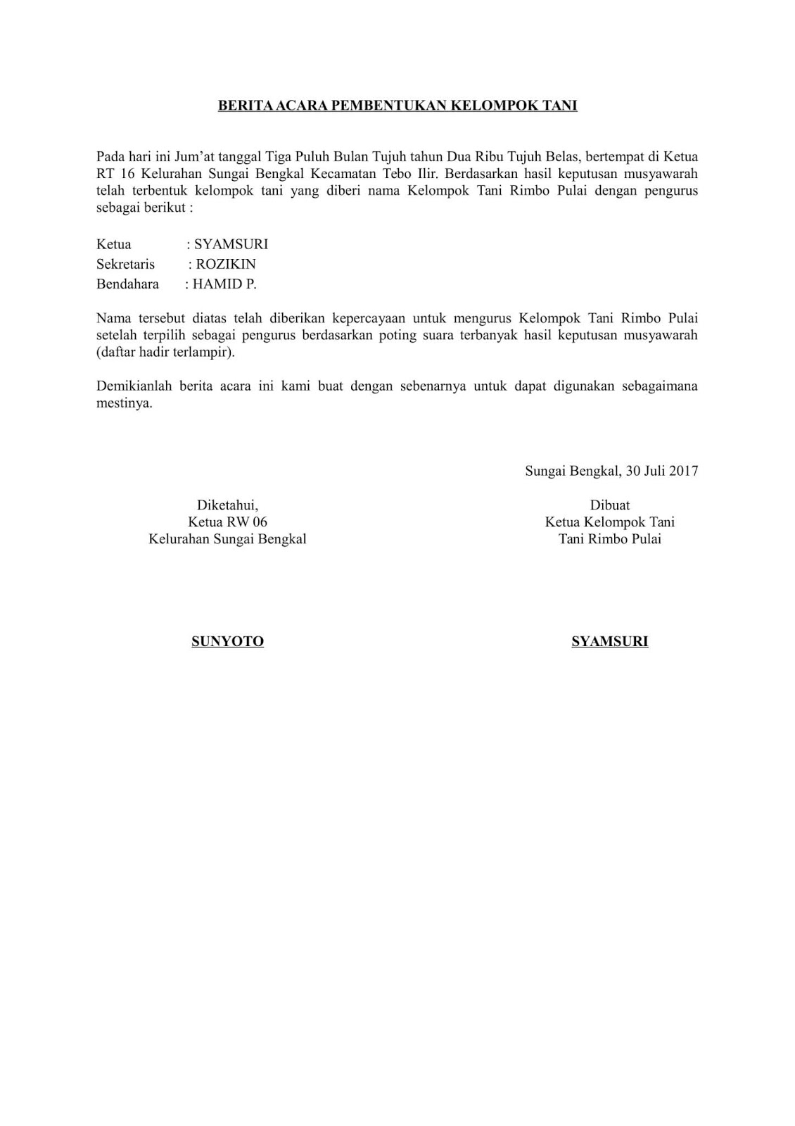 DOWNLOAD CONTOH BERITA ACARA PEMBENTUKKAN KELOMPOK TANI WORD ATAU DOC