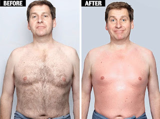 remove chest stomach hair using razor or electric trimmer