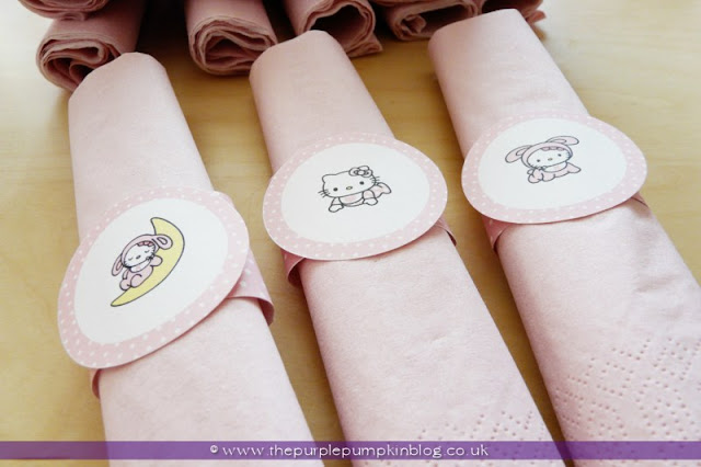 Cutlery & Napkin Bundles for a Baby Shower at The Purple Pumpkin Blog