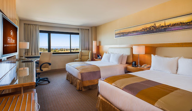 Hilton San Francisco Airport Bayfront offers spacious and modern rooms with bay or city views. Each room offers convenient amenities including Hilton Serenity beds, workspace, WiFi, coffee maker and HDTVs. Executive Room upgrades are available.