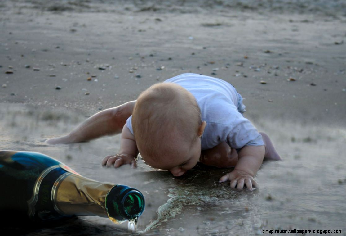 Funny Baby Drinking