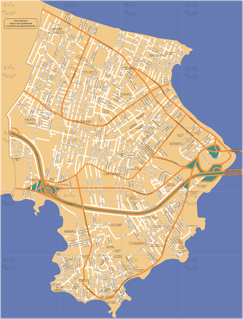 Mapa das ruas de Florianópolis - continente