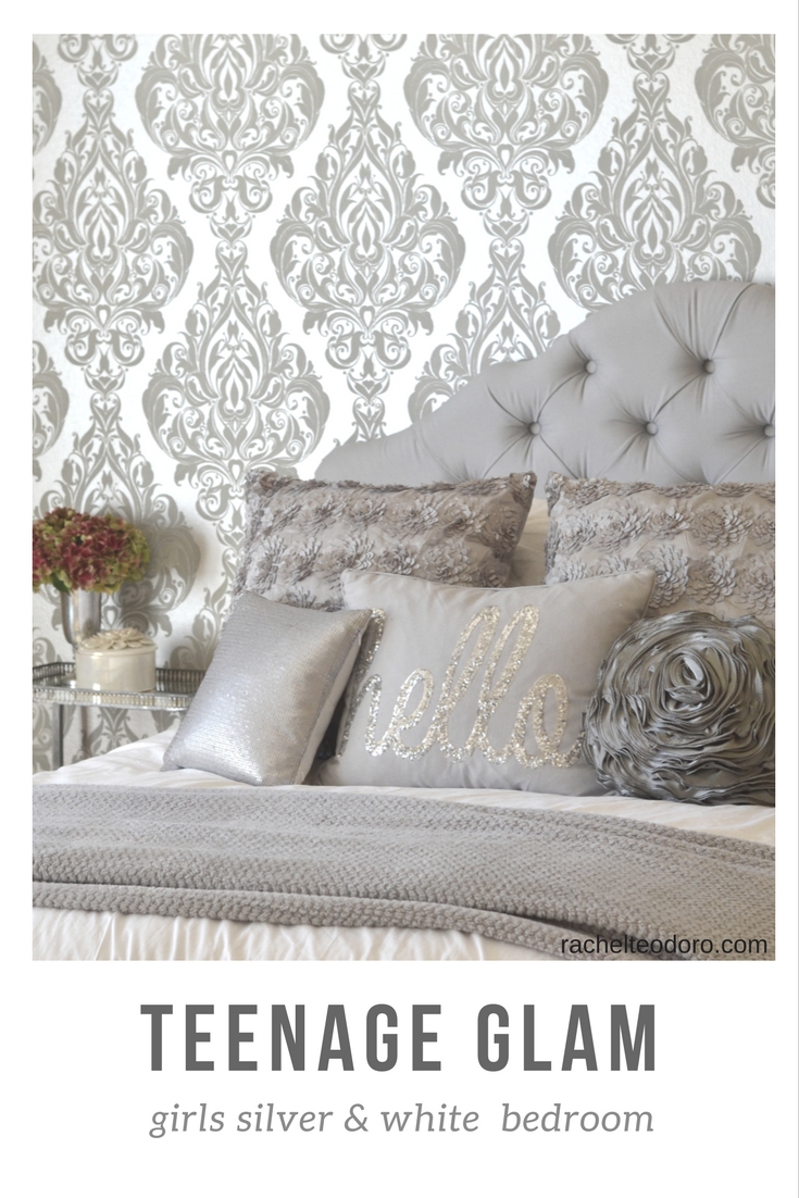 Grey and Glam Teen Bedroom Makeover DIY - Rachel Teodoro