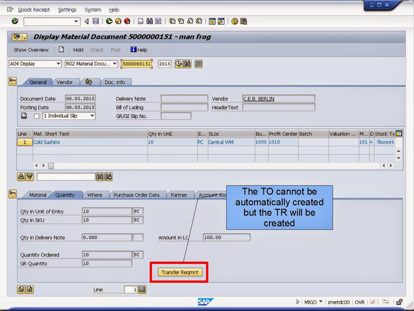 青蛙SAP分享 Froggy's SAP sharing WMS Controls Automatic Transfer Order