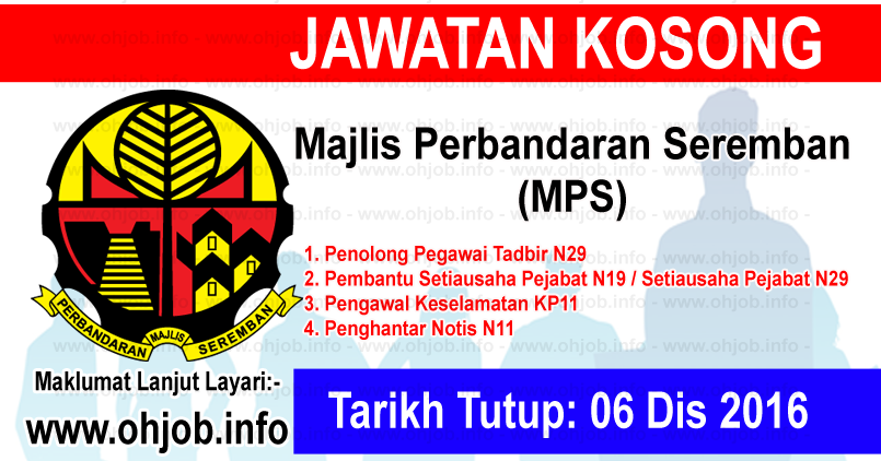 Jawatan Kosong Majlis Perbandaran Seremban (MPS) (06 