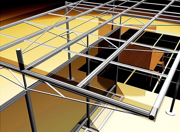 Singular construction 02-FIAM structural framing system. Design by Somerset Harris 