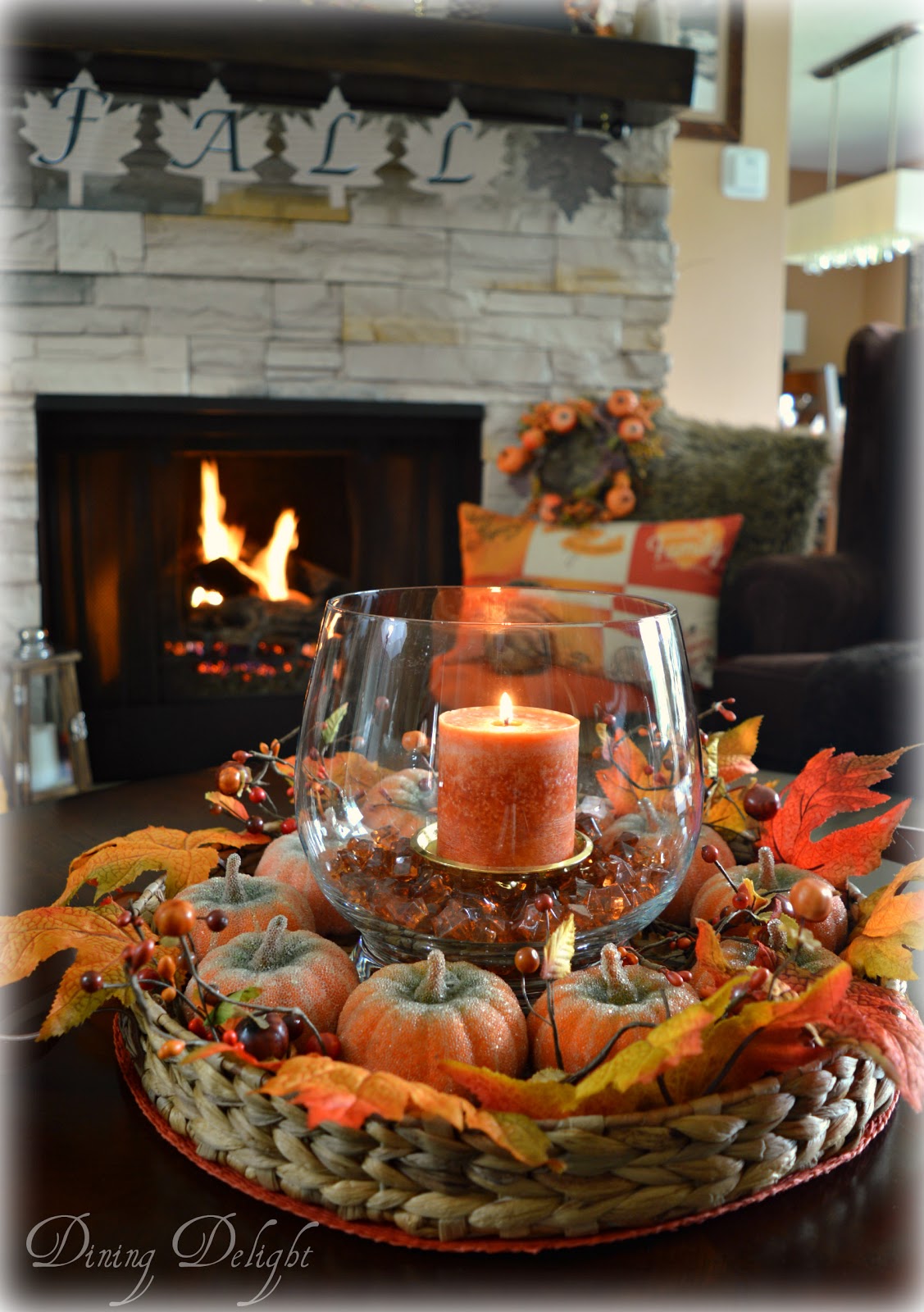 Dining Delight: Fall Coffee Table Centerpiece