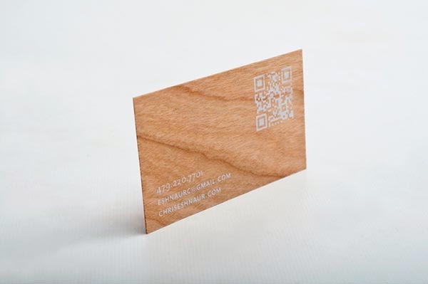 wood business card