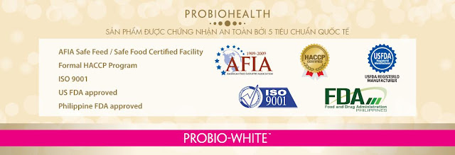 Chứng nhận viên uống đẹp da Probio White