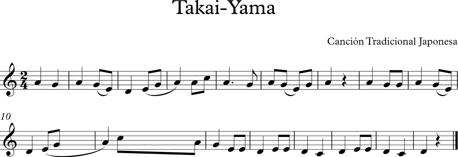 Descubriendo la Música. Partituras para Flauta Dulce o de Pico. TakaiYama