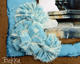 Fabric Flowers on a Scrapbook Page