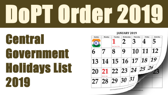 Central-Government-Holiday-List-2019